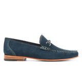 Reephaz Handmade Suede Leather Navy Blue Loafers