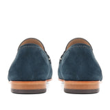 Reephaz Handmade Suede Leather Navy Blue Loafers