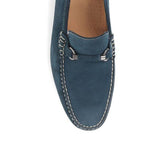 Reephaz Handmade Suede Leather Navy Blue Loafers