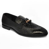 Reephaz Handmade Black Crocodile Leather Loafers