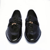 Reephaz Handmade Black Crocodile Leather Loafers