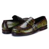 Reephaz Handmade Stylish Green Leather Loafers