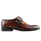 Reephaz Handmade Double Tone Mustered Single Monk Shoes