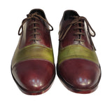 Reephaz Handmade Green Patina Leather Oxfords