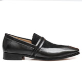 Reephaz Handmade Black Suede & Plain Leather Loafers