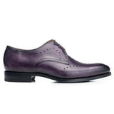 Reephaz Handmade Purple Leather Oxfords for Men