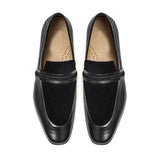 Reephaz Handmade Black Suede & Plain Leather Loafers