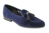 Reephaz Handmade Blue Tussel Suede Leather Loafers