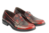 Reephaz Handmade Strap Burgundy Leather Loafers