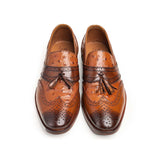 Reephaz Handmade Brown Leather Ostrich Loafers