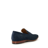 Reephaz Handmade Navy Blue Suede Leather Loafers