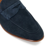 Reephaz Handmade Navy Blue Suede Leather Loafers