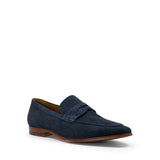 Reephaz Handmade Navy Blue Suede Leather Loafers