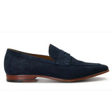 Reephaz Handmade Navy Blue Suede Leather Loafers