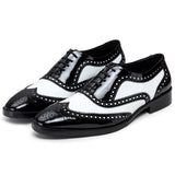 Reephaz Handmade Black & White Brogue Oxfords