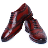 Reephaz Handmade Burgundy Leather Brogue Oxfords