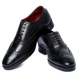 Reephaz Handmade Black Classy Leather Brogue Oxfords