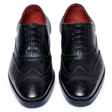 Reephaz Handmade Black Classy Leather Brogue Oxfords