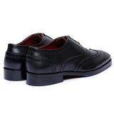 Reephaz Handmade Black Classy Leather Brogue Oxfords