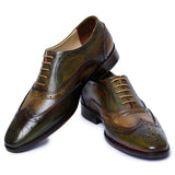 Reephaz Handmade Greenish Tone Leather Oxfords