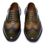 Reephaz Handmade Greenish Tone Leather Oxfords