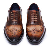 Reephaz Handmade Brown Shaded Leather Oxfords