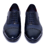 Reephaz Handmade Blue Brogue Oxfords