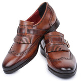 Reephaz Handmade Brown Buckle Style Leather Loafers