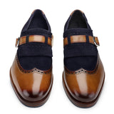 Reephaz Handmade Blue and Brown Leather Loafers