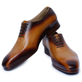 Reephaz Handmade Brown Leather Oxfords For Men