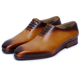 Reephaz Handmade Brown Leather Oxfords For Men