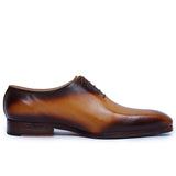 Reephaz Handmade Brown Leather Oxfords For Men