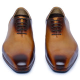 Reephaz Handmade Brown Leather Oxfords For Men