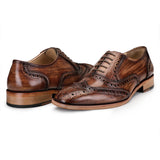 Reephaz Handmade Brown Leather Brogue Shoes