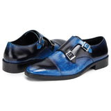 Reephaz Handmade Blue Tone Leather Monkstraps