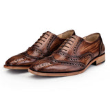 Reephaz Handmade Brown Leather Brogue Shoes