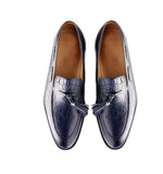 Reephaz Handmade Embossed Tassel Leather Loafers