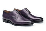 Reephaz Handmade Purple Leather Oxfords for Men