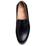 Reephaz Handmade Black Leather Loafer Shoes For Men