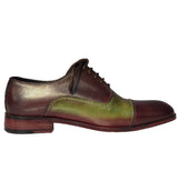 Reephaz Handmade Green Patina Leather Oxfords