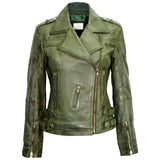 Reephaz Handmade Lambskin Buckle Style Women's Leather Jacket