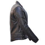 Reephaz Handmade Lambskin Biker Style Black Jacket For Men