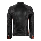 Reephz Handmade Lambskin Biker Style Black Jacket For Men